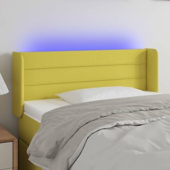 vidaXL Zagłówek do łóżka z LED, zielony, 83x16x78/88 cm, tkanina - vidaXL