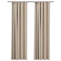 vidaXL Zasłony zaciemniające, 2 szt., beżowe, 140x245 cm