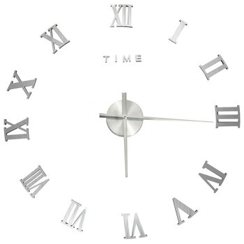 vidaXL Zegar ścienny 3D, nowoczesny design, srebrny, 100 cm, XXL - vidaXL
