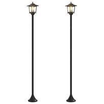 vidaXL Zestaw Lamp Post with LED Bulb 2 szt. Czarny 16 x 16 x 156 cm