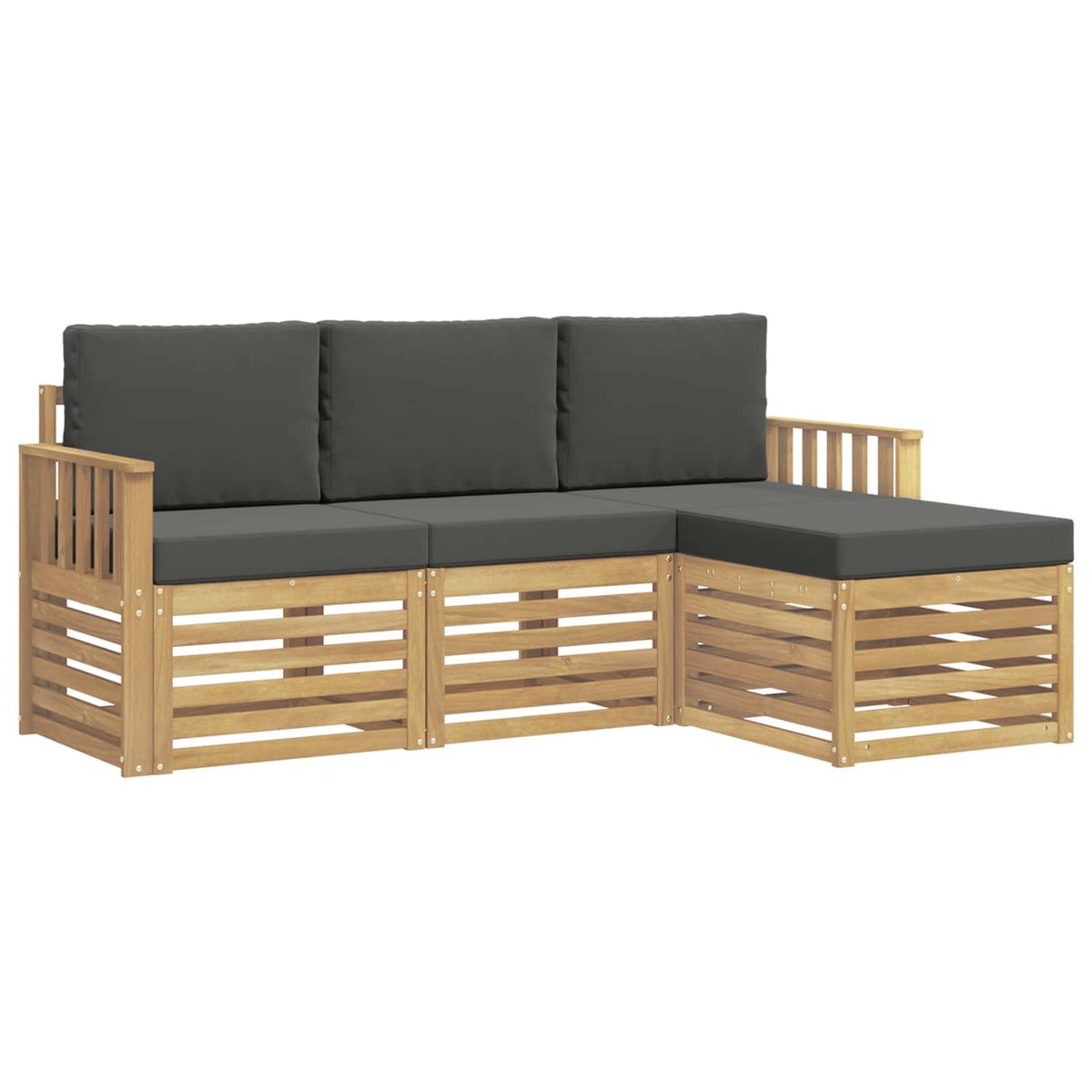 vidaXL Zestaw sof na zewnątrz 4 pcs Biały i antracyt
