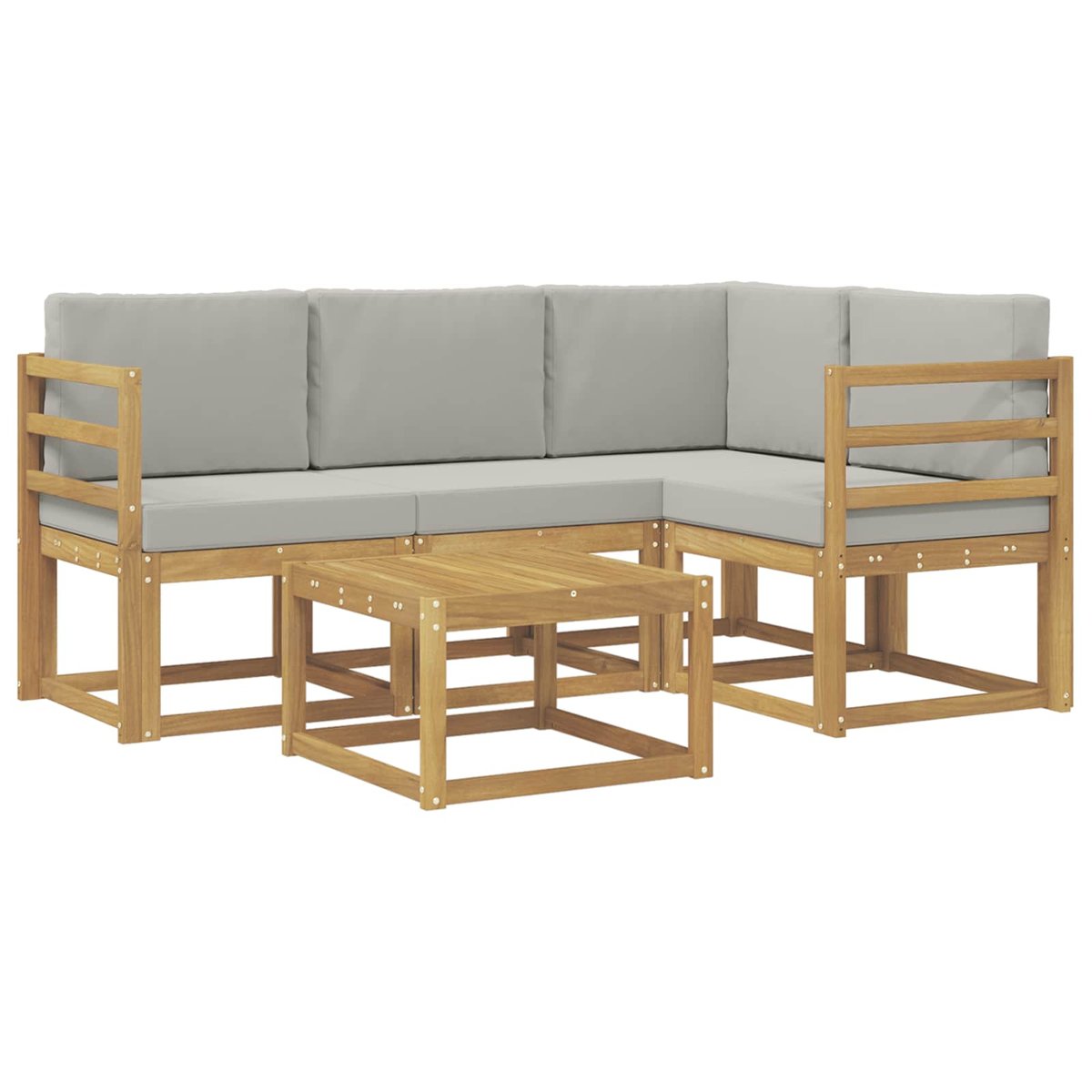 vidaXL Zestaw sof na zewnątrz 5 pcs Biały i jasnoszary 59 x 59 x 37 cm