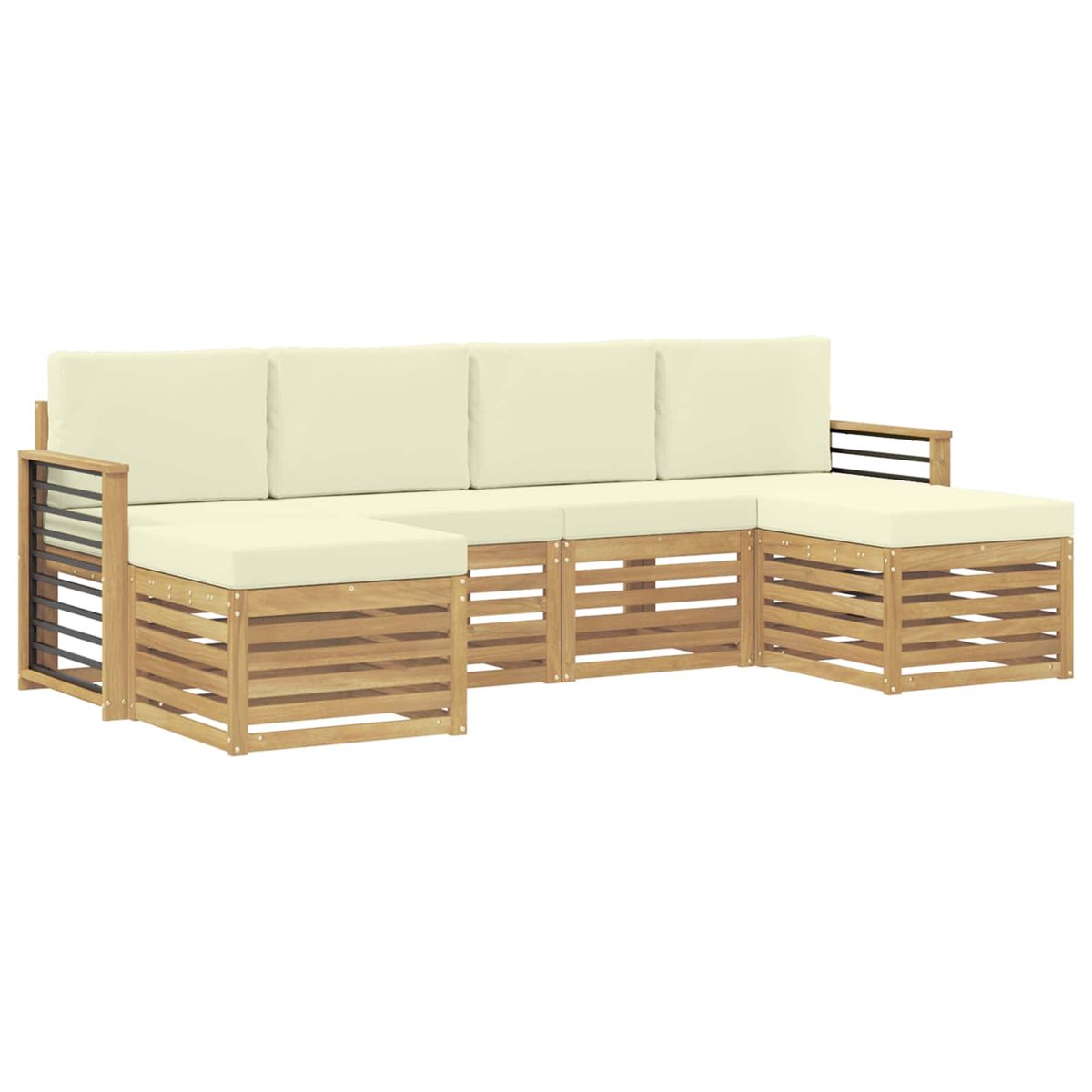 vidaXL Zestaw sof na zewnątrz 6 pcs Biały i kremowy