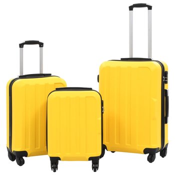 vidaXL, Zestaw twardych walizek na kółkach, żółty, rozmiar S/M/L, 3 szt. - vidaXL