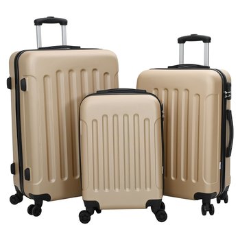 vidaXL Zestaw walizek  3 szt. Walizka twarda Champagne 20'' 24'' 28'' ABS - vidaXL