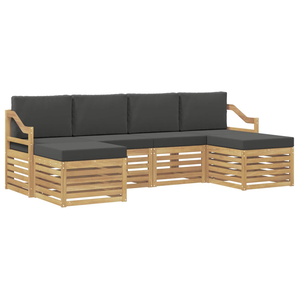 vidaXL Zestawy sof 6 pcs Biały i antracyt 245 x 122,5 x 73 cm