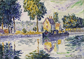View of the Seine, Samois, Paul Signac - plakat 91,5x61 cm - Galeria Plakatu