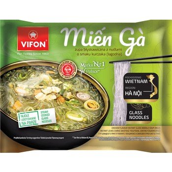 VIFON - Zupa błyskawiczna MIEN GA z nudlami vermicelli szklistym o smaku kurczaka łagodna 58g - Vifon