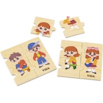 Viga Drewniana Układanka Edukacyjna Dzieci Ubieranie Puzzle