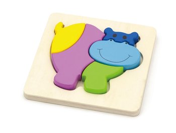 Viga, pierwsze drewniane puzzle, Hipopotam - Viga