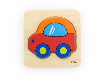 Viga, pierwsze drewniane puzzle, Samochód - Viga