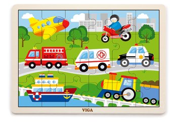 Viga, puzzle, na podkładce Pojazdy w mieście, 24 el. - Viga