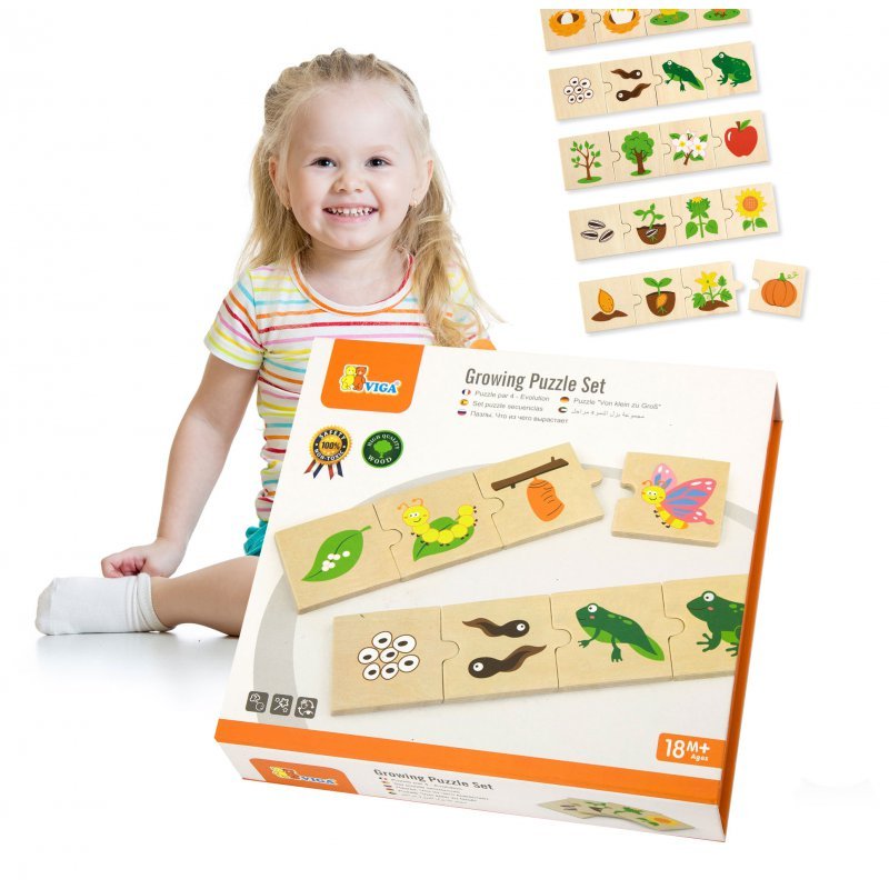 Zdjęcia - Puzzle i mozaiki VIGA Toys, drewniane puzzle Rosnące zwierzątka i rośliny 