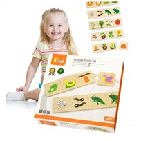 Viga Toys, drewniane puzzle Rosnące zwierzątka i rośliny