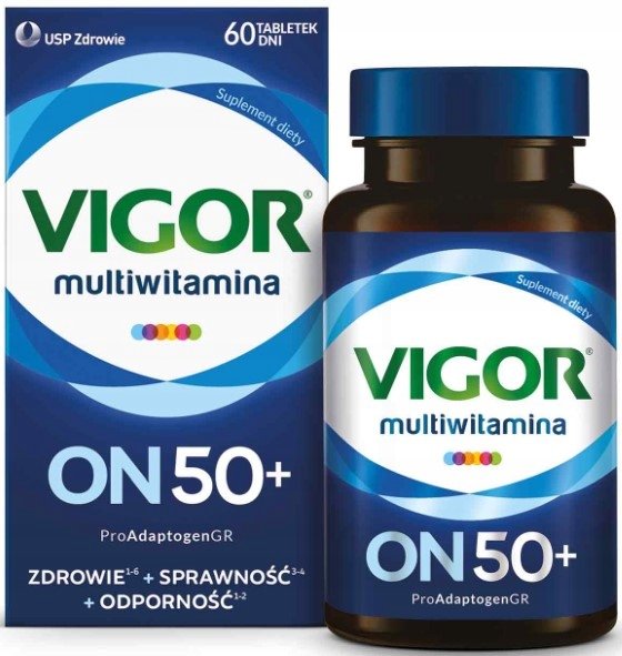 Zdjęcia - Witaminy i składniki mineralne Vigor Suplement diety,  ON 50+, multiwitamina dla mężczyzn, 60 tabl. 