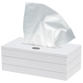 Vilde Biały pojemnik na chusteczki higieniczne papierowe chustecznik podajnik 23x13,5x9 cm - Vilde