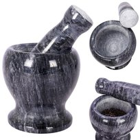 Vilde Moździerz granitowy kamienny z tłuczkiem do ucierania przypraw ziół orzechów ciężki 11 cm