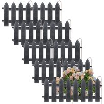 Vilde Palisada Płotek Ogrodowy Grafitowy Obrzeże Border Zestaw 200 Cm 20X15 Cm