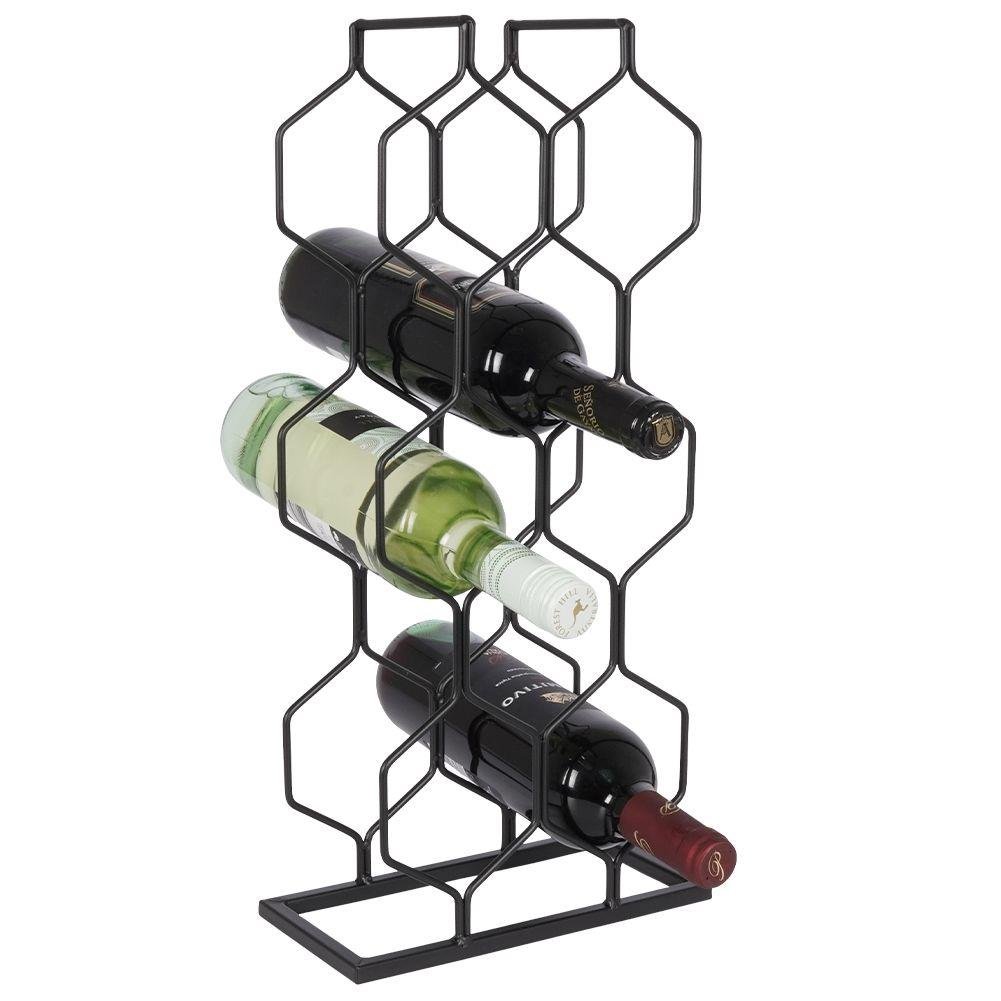 Zdjęcia - Wyposażenie baru Vilde Stojak metalowy czarny wino regał szafka półka na wina 8 butelek 23x