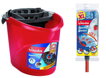 Vileda Zestaw Mop Velour 3D + Super wiadro - Vileda