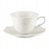 VILLA ITALIA Filiżanka do herbaty porcelanowa 220 ml ze spodkiem AURELIA VILLA ITALIA