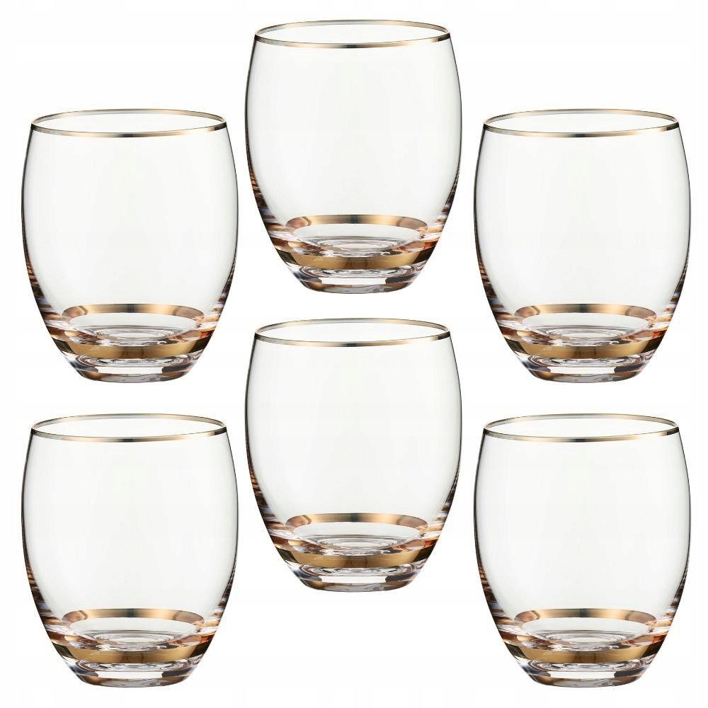 VILLA ITALIA Zestaw 6 sztuk szklanek 430 ml QUELLA GOLD - VILLA ITALIA ...