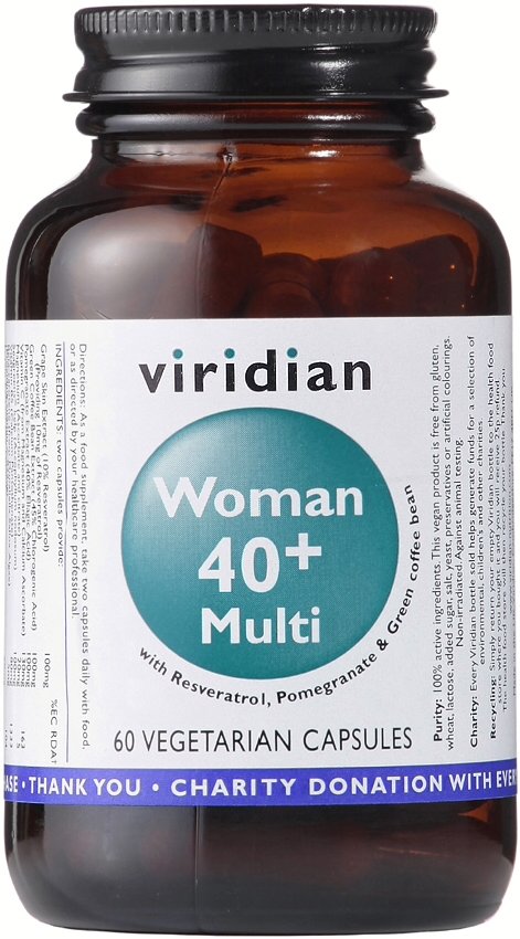 Zdjęcia - Witaminy i składniki mineralne Viridian Nutrition Viridian, Multiwitamina dla kobiet 40+, Suplement diety, 60 kapsułek 