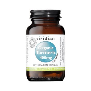 Viridian, Organic Turmeric 400 mg, Suplement diety, 30 kapsułek - Viridian