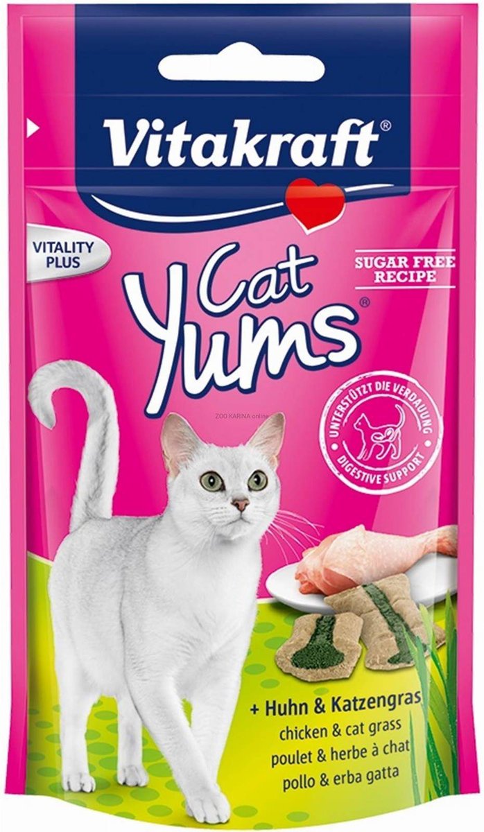 Zdjęcia - Karma dla kotów Vitakraft CAT YUMS przysmak dla kota, kurczak z kocią trawą 40g +20 