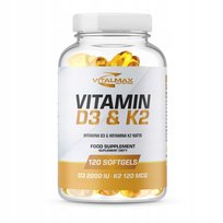 Vitalmax Vitamin D3 & K2 Mk-7 120s Witamina D K Odporność Zdrowe Zęby Kości Inna marka