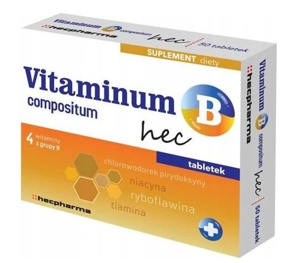 Фото - Вітаміни й мінерали Suplement diety, Vitaminum B Compositum Hec, 100 tab.