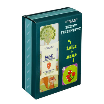 VITAMMY SMILE wiewiórka + DODO Memo agrest Zestaw prezentowy szczoteczka soniczna do zębów dla dzieci i gra obrazkowa - Vitammy