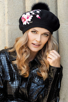 Vivisence 7067 Czarny Uni Nakrycie Głowy Beret - Vivisence