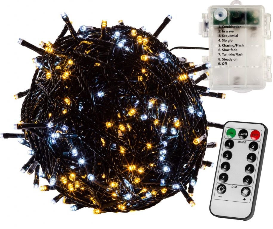 VOLTRONIC Świąteczny łańcuch 10 m, 100 LED, ciepła / zimna-Zdjęcie-0