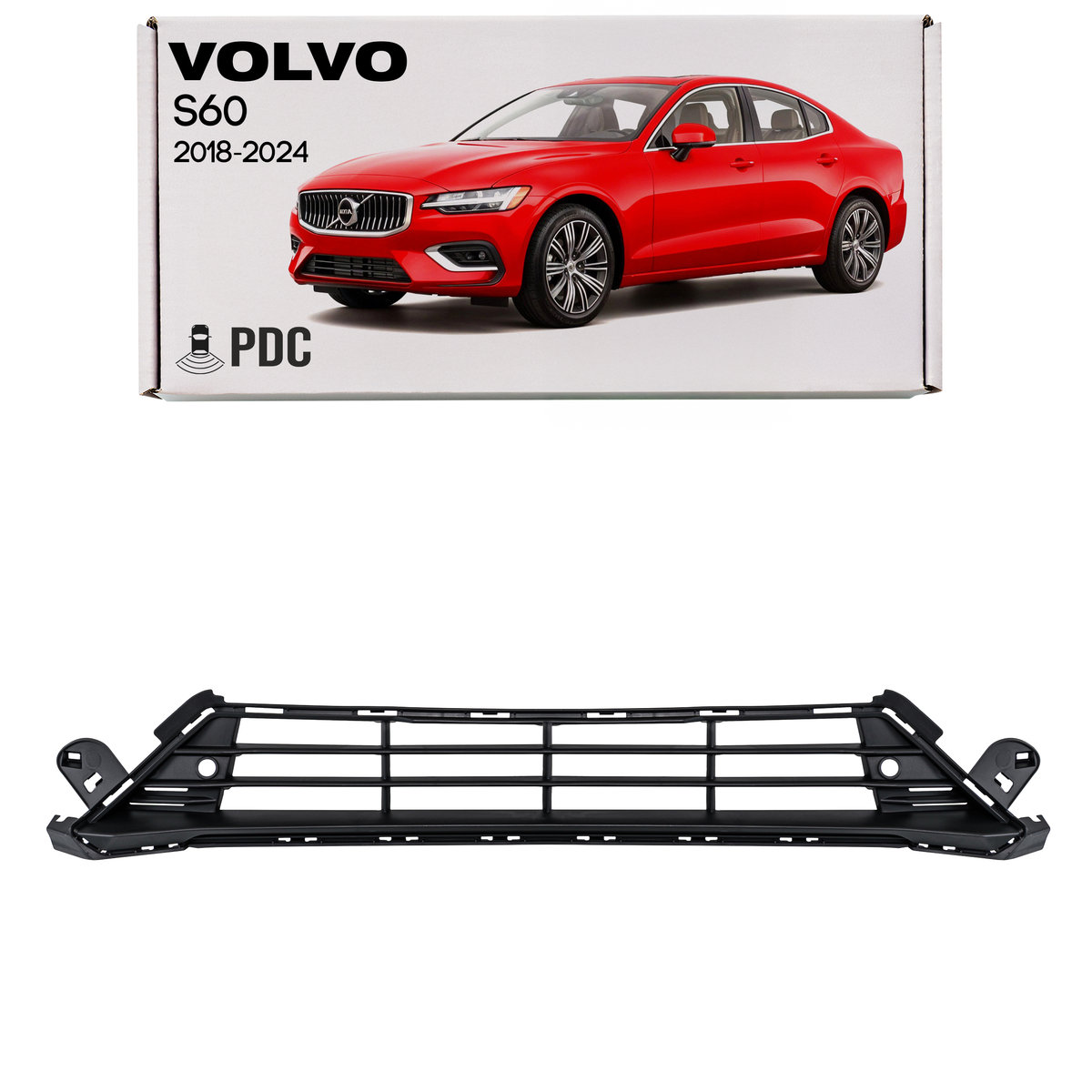VOLVO S60 III 2018-2024 KRATKA ŚRODKOWA PRZEDNIEGO ZDERZAKA Z PDC ...
