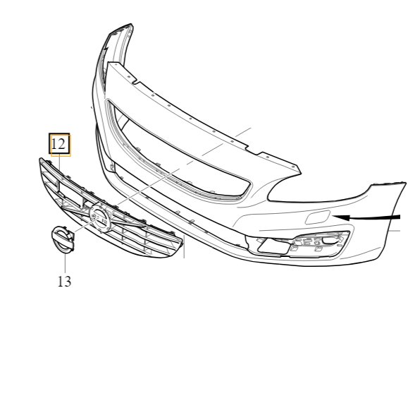 VOLVO S60 V60 lift grill atrapa OE 31333834 - Volvo OE | Motoryzacja EMPIK