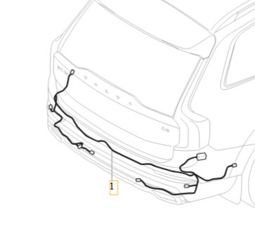 VOLVO wiazka przewodow zderzak tylny 32389466 OE czesc fabrycznie nowa ...