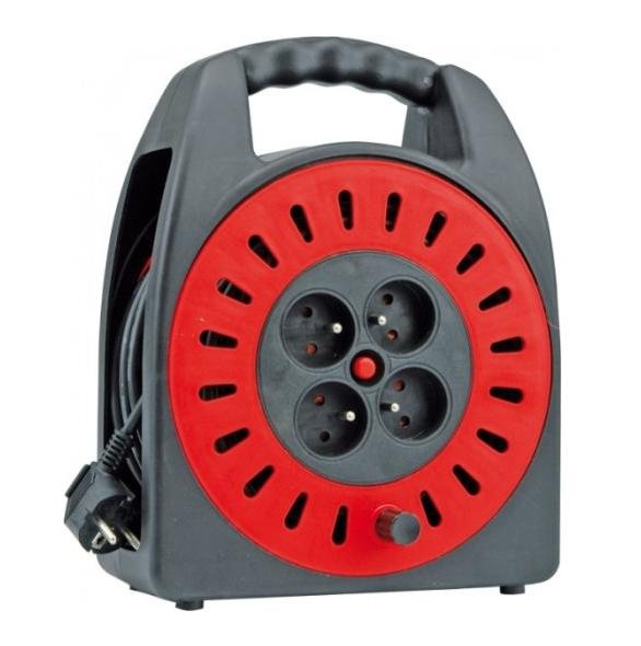 VOREL PRZEDŁUŻACZ ZWIJANY 4 GNIAZDA, 3 x 1mm2, 30m 72573