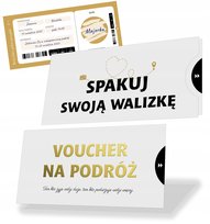 VOUCHER NA PODRÓŻ prezent bilet walentynki mikołajki niespodzianka KARNET + ZDRAPKA + ZŁOCENIE +KOPERTA