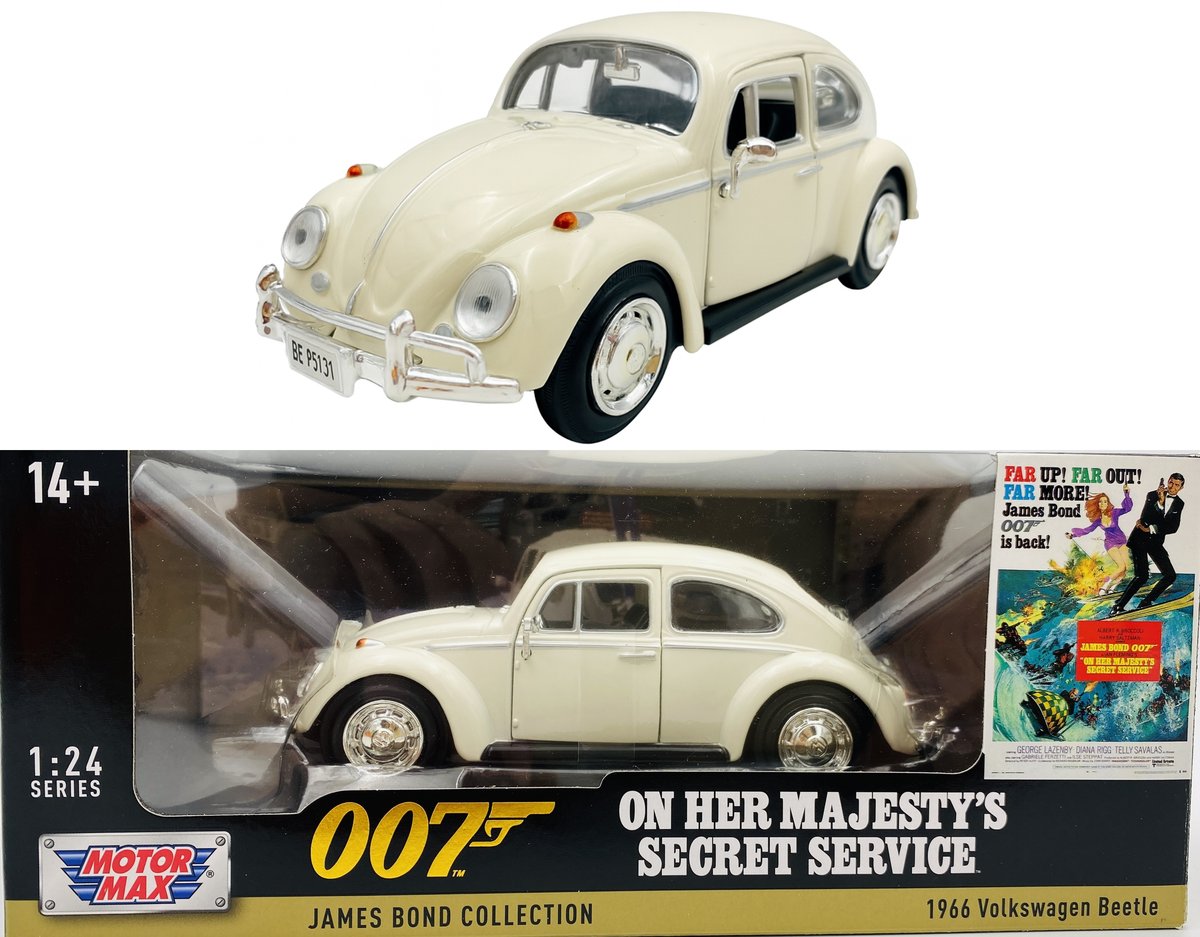 VW Beetle 1966 007 Bond On Her Majesty's Secret Service 1:24 Motormax ...