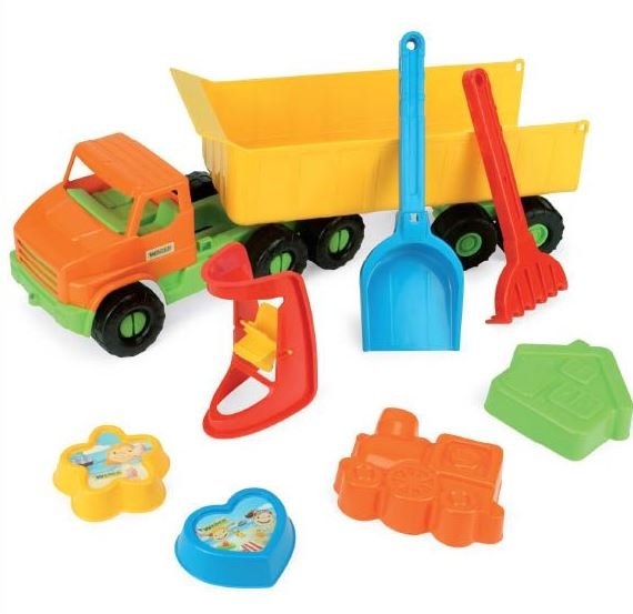 Wader, City Truck z naczepą i kompletem do piasku, zestaw