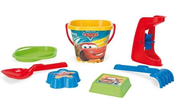 Wader, Disney, Auta, Komplet do piasku, 7 elementów, zestaw