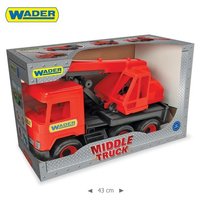Wader Camión De La Basura Middle Truck – 42 Cm Con Elevador Y Trampillas, Para Niños +3 Años