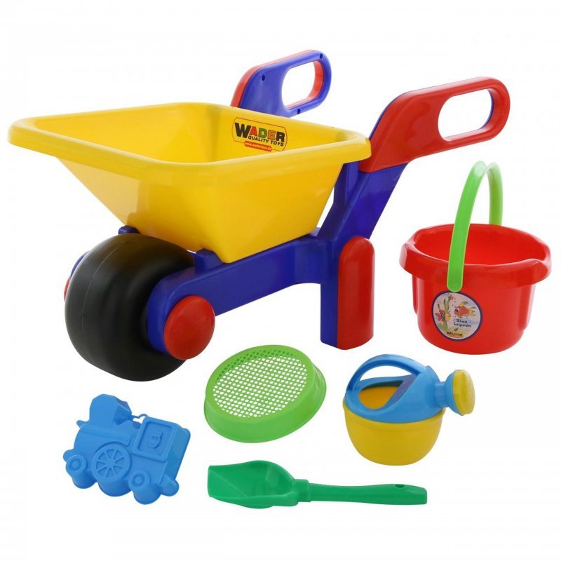 Wader Quality Toys, taczka z zestawem do piasku