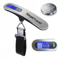 WAGA BAGAŻOWA LOTNICZA TURYSTYCZNA PODRÓŻNA KIESZONKOWA LCD 50kg + BATERIA Tekan
