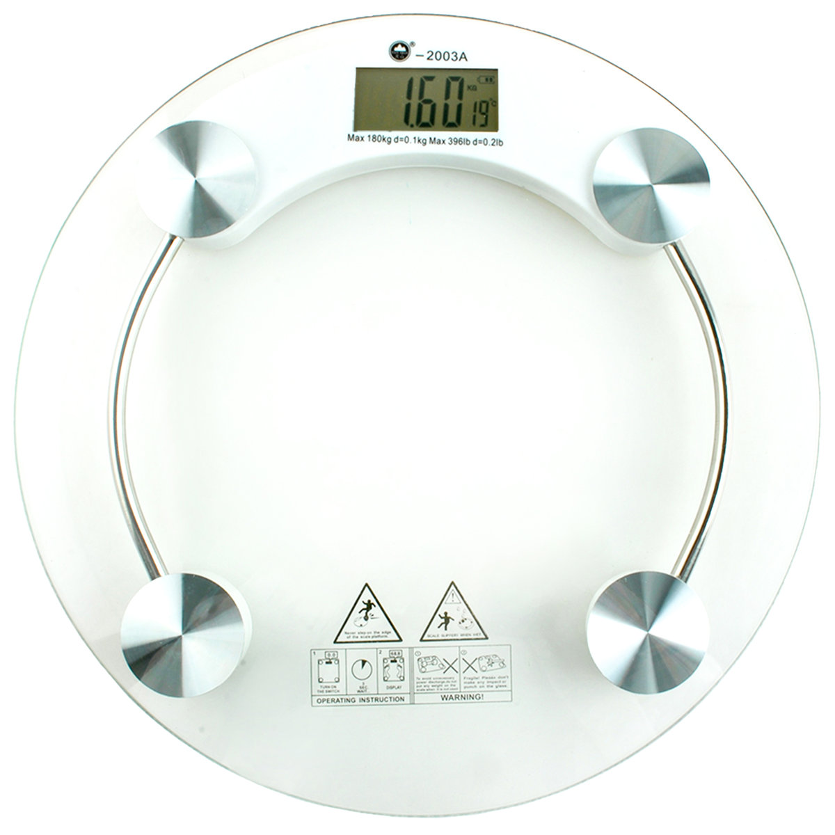 Waga elektroniczna ISO TRADE, szklana, 180 kg