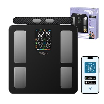 Waga Łazienkowa Analityczna 15 Parametrów Apple Health, Google Fit, IF2825A - Webber