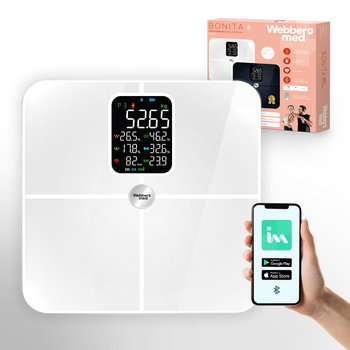 Waga Łazienkowa Analityczna 16 Parametrów Apple Health, Google Fit, IF1321B - Metrex