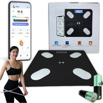 Waga Łazienkowa Analityczna Smart 200Kg, Bmi, Tłuszcz, Mięśnie, Aplikacja