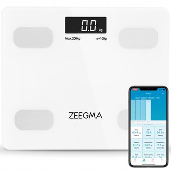 Waga łazienkowa analityczna SMART BIAŁA 17w1 iOS Android BMI do 200 kg - Zeegma